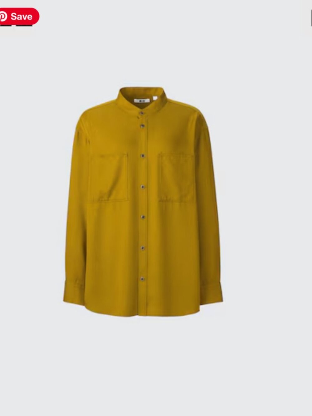 Band Collar Relaxed Shirt in Mustard